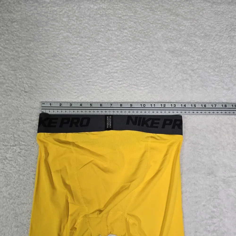 Nike Pro NBA Player Issued 3/4 Compression Tights Yellow DN1547 Mens Large $75 L
